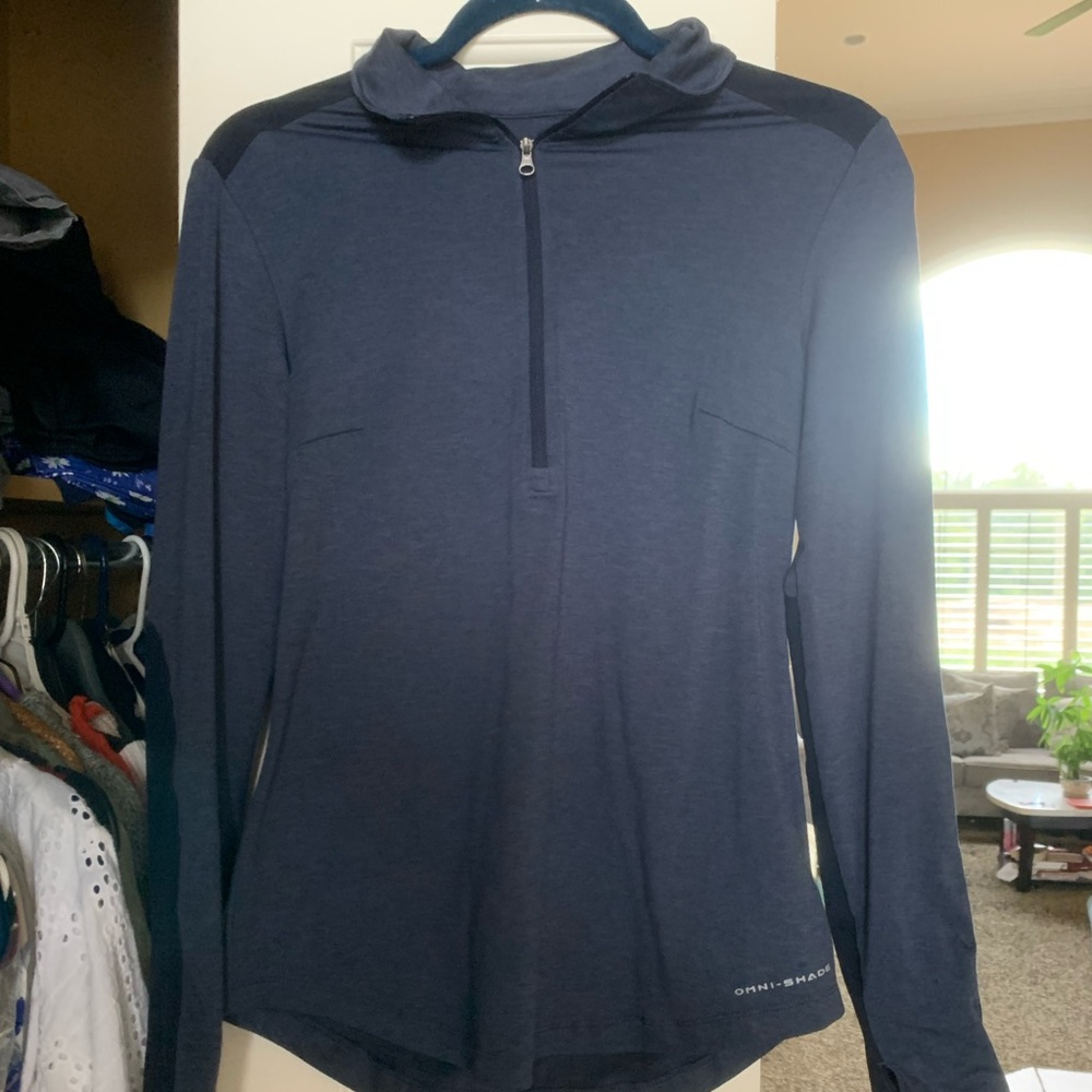 Dark Blue Activewear Half-Zip : S m o k e Free